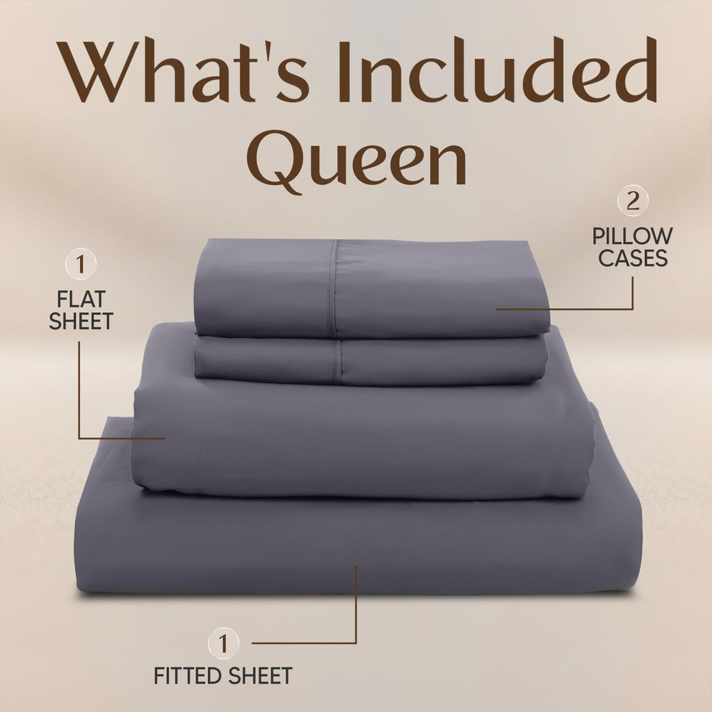 Utopia Bedding Queen Size Sheet Set – 4 Piece Bed Sheets, Soft and Breathable Microfiber