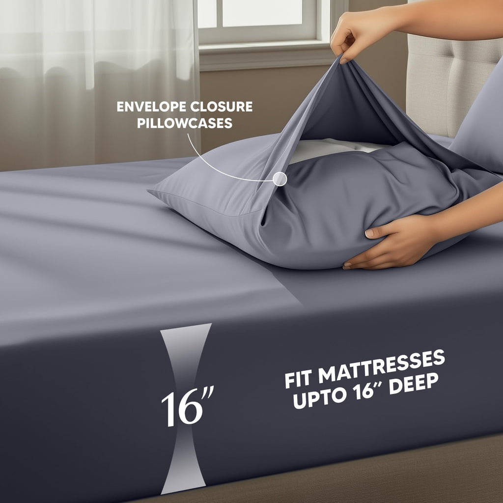 Utopia Bedding Queen Size Sheet Set – 4 Piece Bed Sheets, Soft and Breathable Microfiber