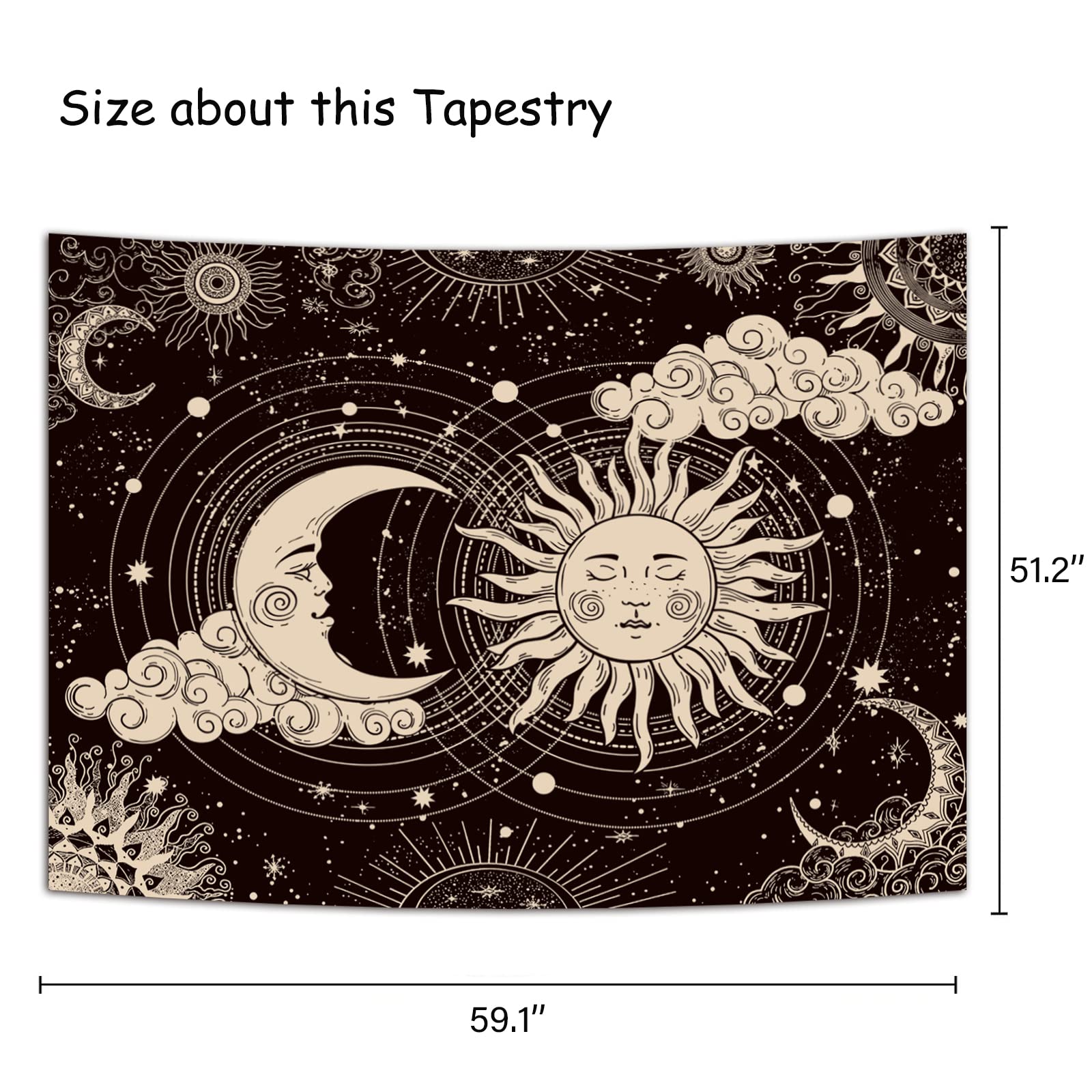 Wonrizon Sun and Moon Tapestry