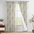 Grey Botanical Pattern Curtains – Classic Farmhouse Window Panels