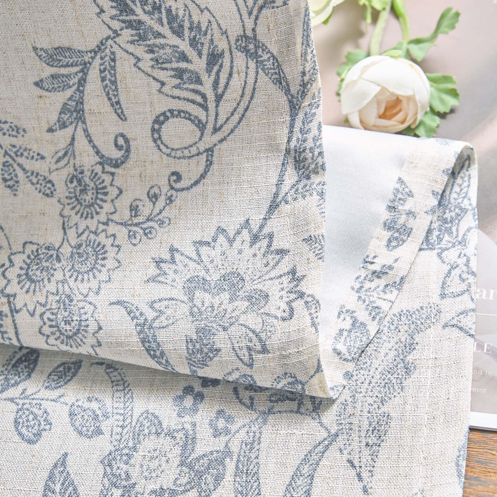 Vintage-Inspired Blue Floral Curtains – Elegant Home Decor
