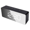 LED Mirror Digital Alarm Clock – Modern Bedside Clock with Night Light & USB Power